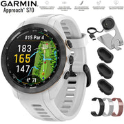 Garmin Approach S70 42 mm Premium GPS Golf Watch White Band + 20mm Band Bundle