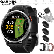 Garmin Approach S44 GPS Golf Smartwatch Silver Aluminum Bezel + 20mm Band Bundle
