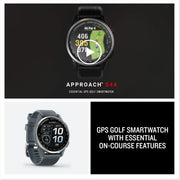 Garmin Approach S44 GPS Golf Smartwatch Silver Aluminum Bezel + 20mm Band Bundle