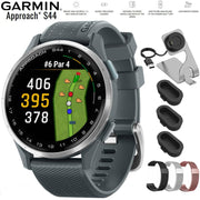Garmin Approach S44 GPS Golf Smartwatch Silver Aluminum Bezel + 20mm Band Bundle