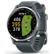 Garmin Approach S44 GPS Golf Smartwatch Silver Aluminum Bezel + 20mm Band Bundle