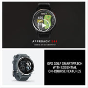 Garmin Approach S44 GPS Golf Smartwatch Silver Aluminum Bezel + 20mm Band Bundle