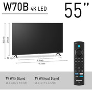 Panasonic W70 Series 55 inch LED 4K Ultra HD Smart Fire TV + Samsung Soundbar Bundle