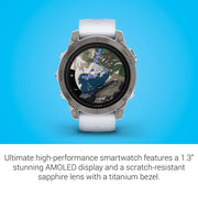 Garmin Epix Pro (Gen 2), 47mm, Sapphire, Titanium +Milanese Band + Charging Dock Bundle