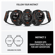 Garmin Instinct 3 - 45 mm GPS Smartwatch, SOLAR + Milanese Band + Charging Dock Bundle