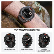 Garmin Instinct 3 - 45 mm GPS Smartwatch, SOLAR + Milanese Band + Charging Dock Bundle