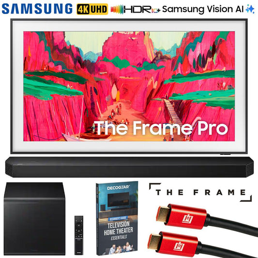 Samsung 65" The Frame Pro LS03FW 4K Neo QLED Mini LED TV 2025 w/ HWQ800H Soundbar System