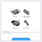 DJI Avata 2 Fly Smart Combo (Single Bat) w/ FPV Drone Goggles + RC Motion 3 Bundle