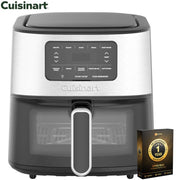 Cuisinart Air Fryer Oven 6-Qt Basket Air Fryer Steel Open Box + 1 Year Warranty