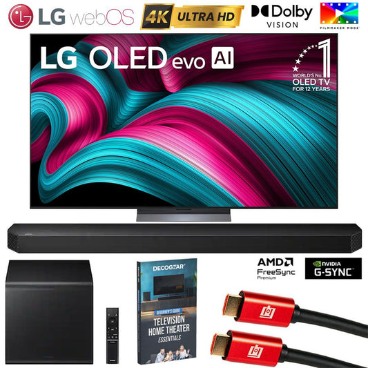 LG 77" C5 OLED evo 4K UHD webOS TV (2025) w/ HWQ800H Q-series Soundbar System
