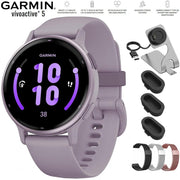 Garmin Vivoactive 5 Fitness Smartwatch Orchid with 20mm Milanese Band Bundle