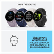 Garmin Vivoactive 5 Fitness Smartwatch Black with 20mm Milanese Band Bundle