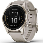 Garmin Epix Pro (Gen 2) 42mm, Sapphire Soft Gold Steel Light Sand + Band Bundle