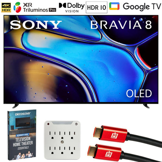 Sony BRAVIA 8 K77XR80 77" 4K HDR OLED TV (2024) w/ Deco Gear Home Theater Guide