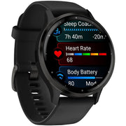 Garmin Venu 3 Fitness GPS Smartwatch Steel Bezel with Black Case + Band Bundle