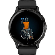 Garmin Venu 3 Fitness GPS Smartwatch Steel Bezel with Black Case + Band Bundle