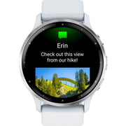 Garmin Venu 3 GPS Smartwatch Silver Steel Bezel with Whitestone Case+Band Bundle