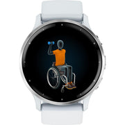 Garmin Venu 3 GPS Smartwatch Silver Steel Bezel with Whitestone Case+Band Bundle