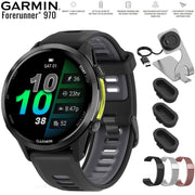 Garmin Forerunner 970 GPS Smartwatch Carbon Gray and Black Band with Band Bundle