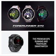 Garmin Forerunner 970 GPS Smartwatch Carbon Gray and Black Band with Band Bundle