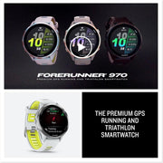 Garmin Forerunner 970 GPS Smartwatch Titanium and Yellow Band with Band Bundle