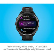 Garmin Forerunner 965 Running Smartwatch Black and Powder Gray with Band Bundle