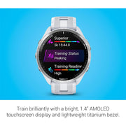 Garmin Forerunner 965 Running Smartwatch Whitestone and Gray with Band Bundle