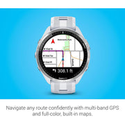 Garmin Forerunner 965 Running Smartwatch Whitestone and Gray with Band Bundle