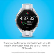 Garmin Forerunner 965 Running Smartwatch Whitestone and Gray with Band Bundle
