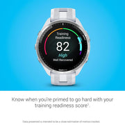 Garmin Forerunner 965 Running Smartwatch Whitestone and Gray with Band Bundle