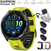 Garmin Forerunner 965 Running Smartwatch Amp Yellow and Black with Band Bundle