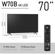 Panasonic W70 Series 70" LED 4K UHD Smart Fire TV w/ Samsung All-in-One Soundbar
