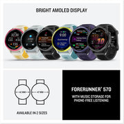 Garmin Forerunner 570 47mm GPS Smartwatch Aluminum and Black Band + Band Bundle