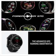 Garmin Forerunner 570 47mm GPS Smartwatch Aluminum and Black Band + Band Bundle