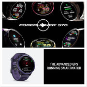 Garmin Forerunner 570 47mm GPS Smartwatch Aluminum and Indigo Band + Band Bundle