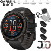 Garmin Fenix 8 47 mm AMOLED Sapphire Gray Titanium with Black Band + Band Bundle