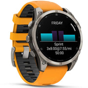Garmin Fenix 8 47 mm AMOLED Sapphire Titanium with Orange Band + Band Bundle