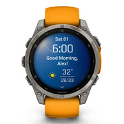 Garmin Fenix 8 47 mm AMOLED Sapphire Titanium with Orange Band + Band Bundle