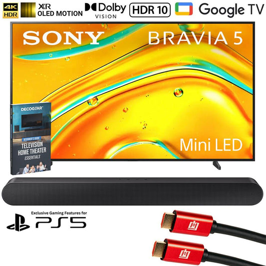 Sony BRAVIA 5 98 inch Mini LED 4K HDR Google TV (2025) w/ Samsung All-in-One Soundbar