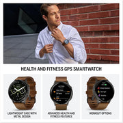 Garmin Venu 4 45 mm Smartwatch Slate with Brown Leather Band + Band Bundle