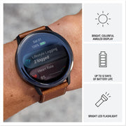 Garmin Venu 4 45 mm Smartwatch Slate with Brown Leather Band + Band Bundle
