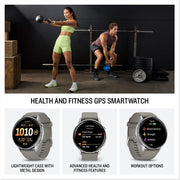 Garmin Venu 4 45 mm Health & Fitness GPS Smartwatch Silver with Band Bundle