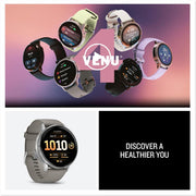 Garmin Venu 4 45 mm Health & Fitness GPS Smartwatch Silver with Band Bundle
