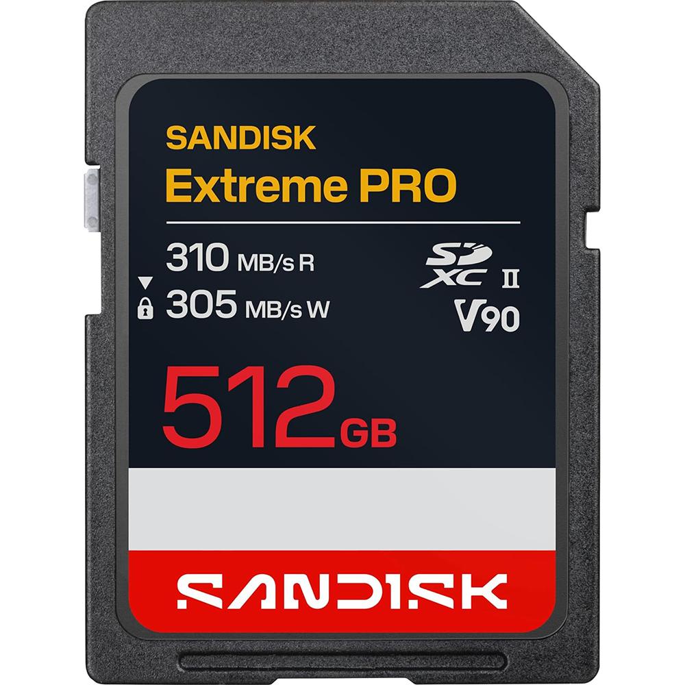 Sandisk NEW! 512GB Extreme PRO SD UHS-II V90 Memory Card, Up to 310MB/s Read (New 2026)
