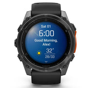 Garmin Fenix 8 51 mm AMOLED Slate Gray w/ Black Silicone Band+Steel Band Bundle