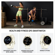Garmin Venu 4 41mm Health & Fitness GPS Smartwatch Lunar Gold+Nylon Band Bundle