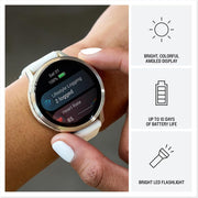 Garmin Venu 4 41mm Health & Fitness GPS Smartwatch Lunar Gold+Nylon Band Bundle