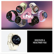 Garmin Venu 4 41mm Health & Fitness GPS Smartwatch Lunar Gold+Nylon Band Bundle