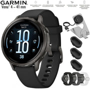 Garmin Venu 4 41 mm Health & Fitness GPS Smartwatch Slate with Nylon Band Bundle
