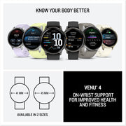 Garmin Venu 4 41 mm Health & Fitness GPS Smartwatch Slate with Nylon Band Bundle